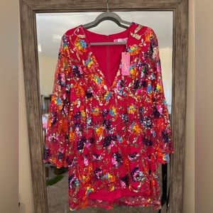 All Gussied Up Pink Sequin Mini Party Dress from Southern Fried Chics